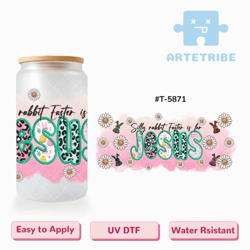 16oz uvdtf Easter Jesus daisy-- #T-5871