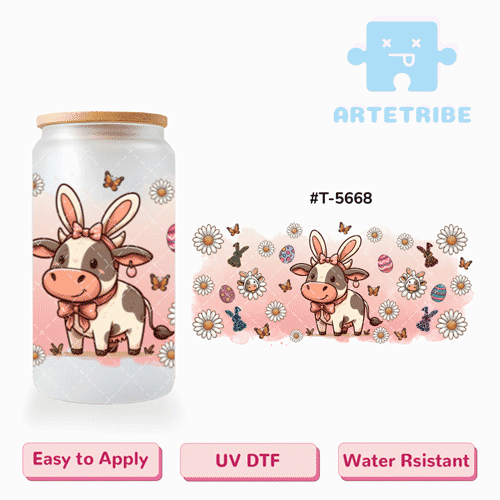16oz uvdtf Easter dairy cattle daisy-- #T-5668