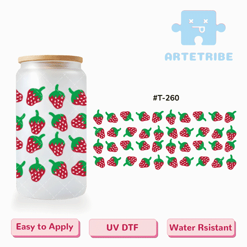 16oz uvdtf juicy fruit strawberry green red tone--#T-260