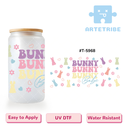 16oz uvdtf BUNNY colorful rabbit Macaron color Boho--#T-5968