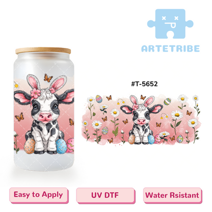 16oz uvdtf Easter cow daisy --#T-5652