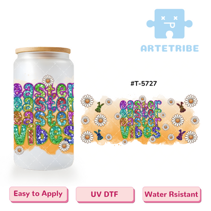 16oz uvdtf Easter vibes daisy-- #T-5727