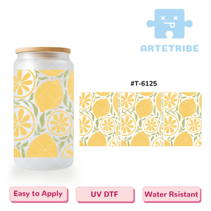 16oz uvdtf LET GO OF WHAT DOESN'T SERVE YOU yellow lemon slices Boho--#T-6125