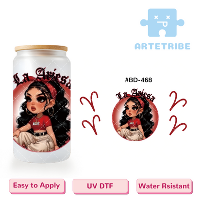 16oz uvdtf La Aries red girl--#BD-468