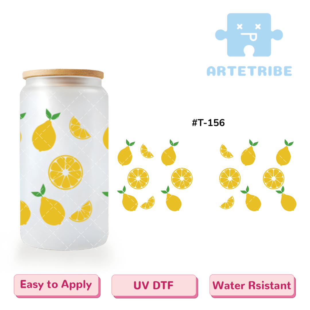 16oz uvdtf Lemon slices yellow--#T-156