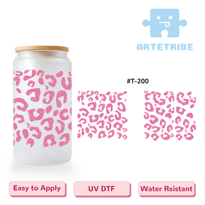 16oz uvdtf Leopard print pink--#T-200