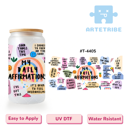 16oz uvdtf MY DAILY AFFIRMATIONS self love Macaron color--#T-4405