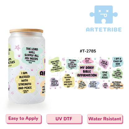 16oz uvdtf MY DAILY BIBLE AFFIRMATION Macaron color--#T-2785