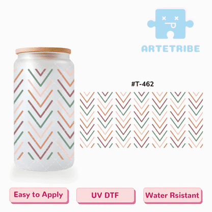 16oz uvdtf Morandi color arrow lines--#T-462