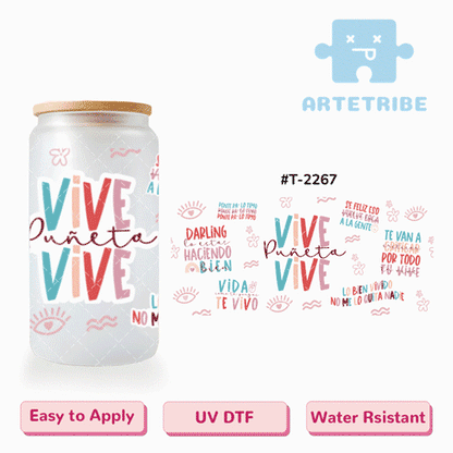 16oz uvdtf VIVE Puneta Morandi color pink tone--#T-2267