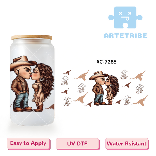 16oz uvdtf Valentine's Day cowboy girl --#C-7285