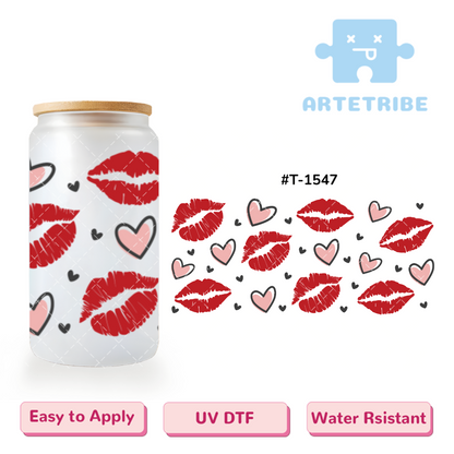 16oz uvdtf Valentine's Day red lips--#T-1547