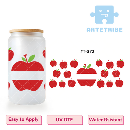 16oz uvdtf apples border write name or title in the center area--#T-372