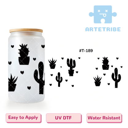 16oz uvdtf cactus black Boho--#T-189