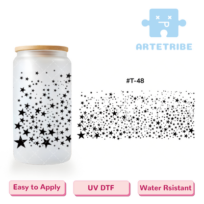 16oz uvdtf falling stars black--#T-48