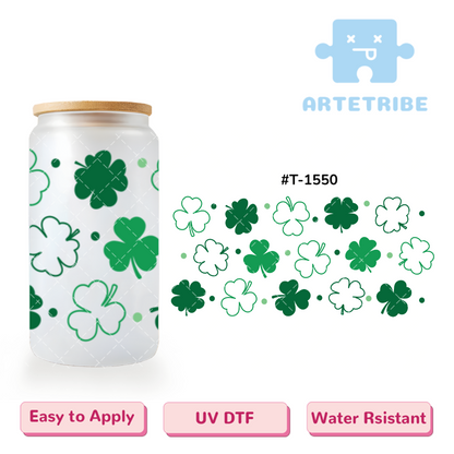 16oz uvdtf green shamrock Boho--#T-1550