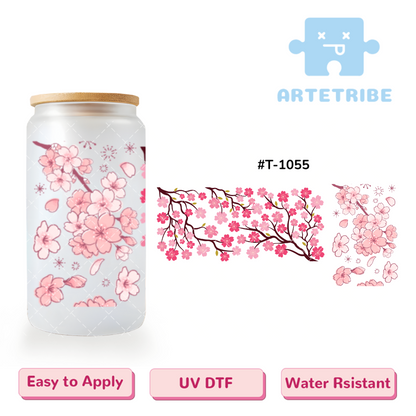 16oz uvdtf pink tone Cherry blossoms--#T-1055