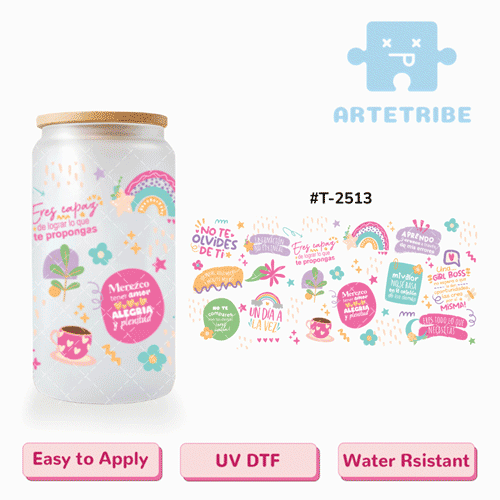 16oz uvdtf quotes Macaron color colorful Boho--#T-2513