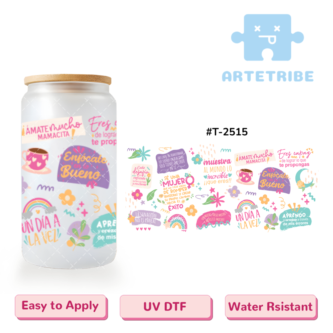 16oz uvdtf quotes Macaron color colorful Boho--#T-2515