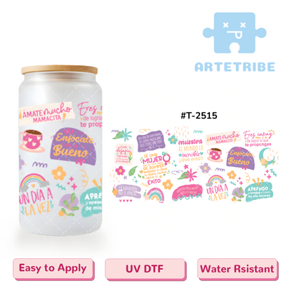 16oz uvdtf quotes Macaron color colorful Boho--#T-2515