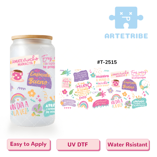 16oz uvdtf quotes Macaron color colorful Boho--#T-2515