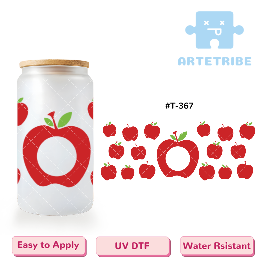 16oz uvdtf red apples border--#T-367