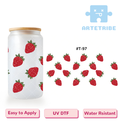 16oz uvdtf scatter red sweet strawberry--#T-97