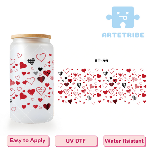 16oz uvdtf varying sizes hearts--#T-56